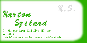 marton szilard business card