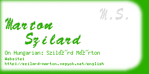 marton szilard business card